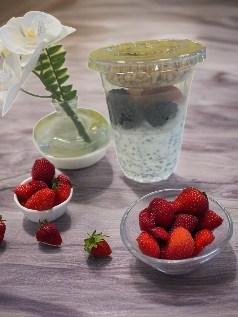 Chia seeds with Greek yogurt and